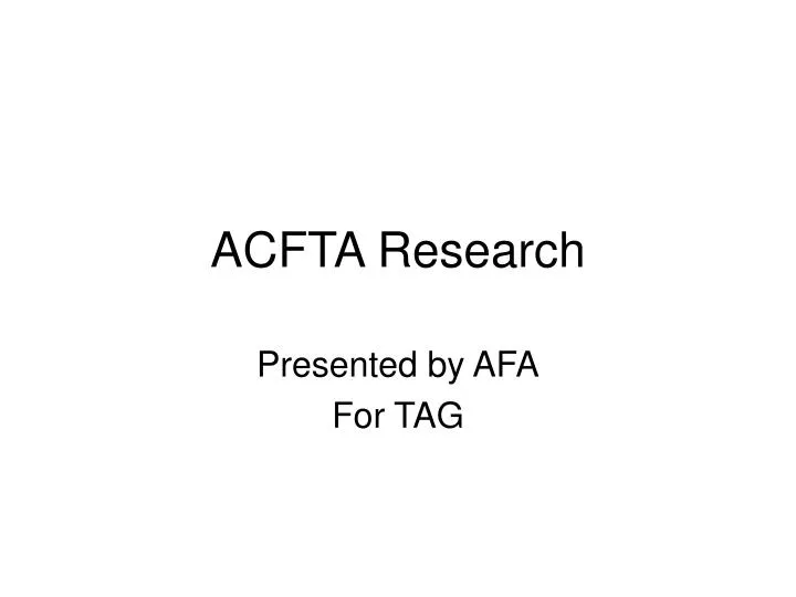 acfta research