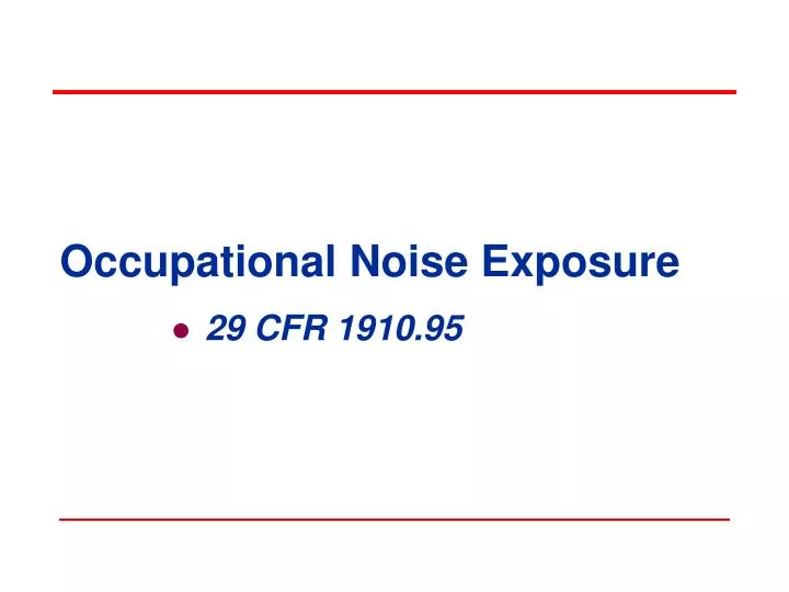 occupational noise exposure