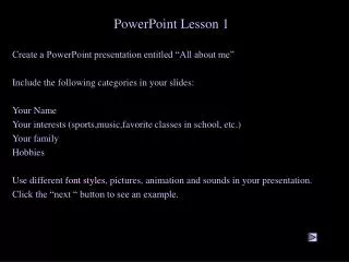 PowerPoint Lesson 1