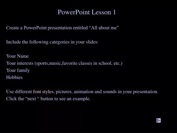 powerpoint lesson 1