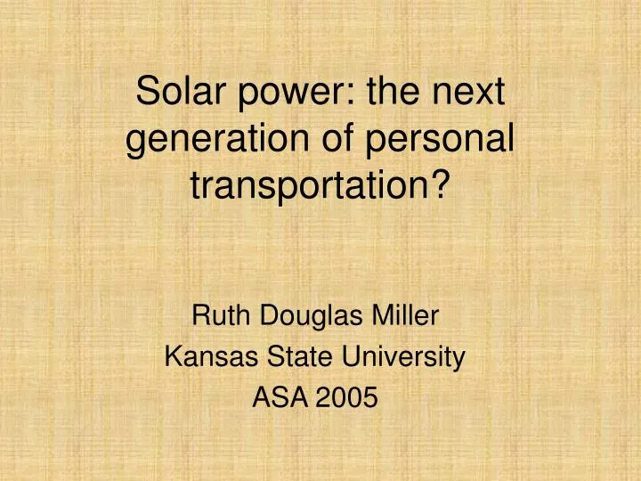 solar power the next generation of personal transportation