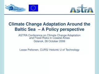 Climate Change Adaptation Around the Baltic Sea – A Policy perspective