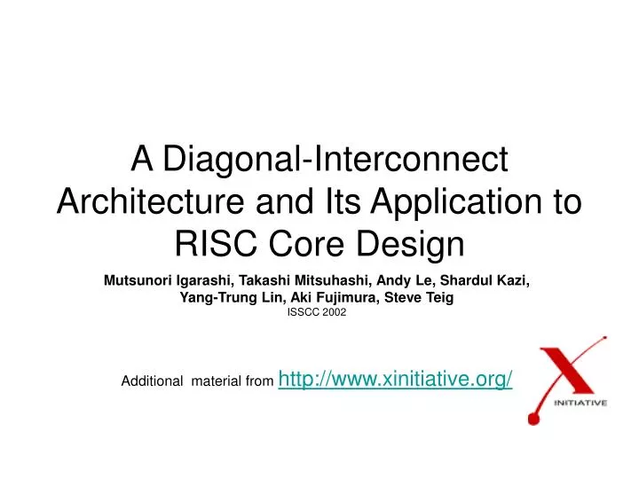 a diagonal interconnect architecture and its application to risc core design