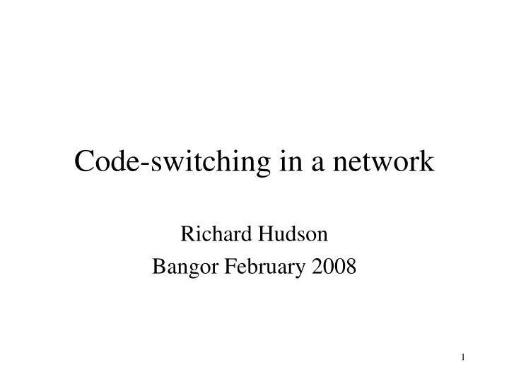 code switching in a network