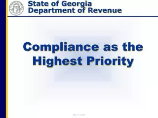 Compliance as the Highest Priority