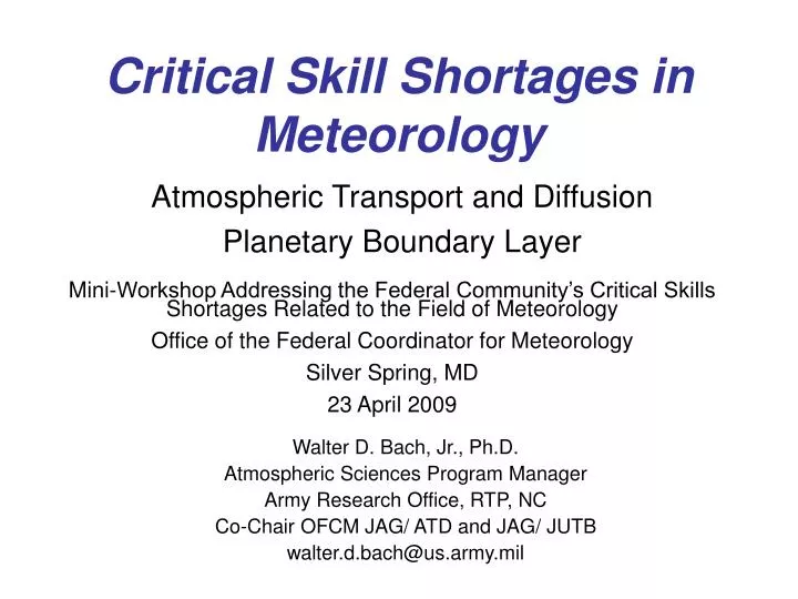 critical skill shortages in meteorology