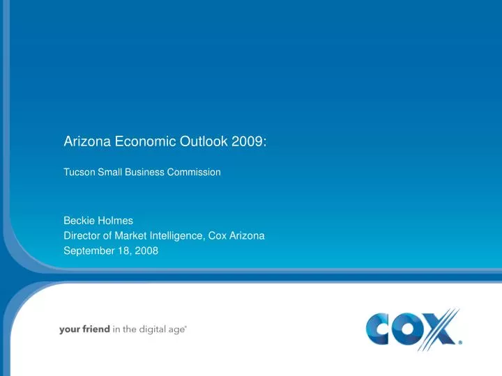 arizona economic outlook 2009 tucson small business commission
