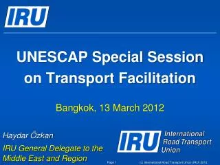 UNESCAP Special Session on Transport Facilitation