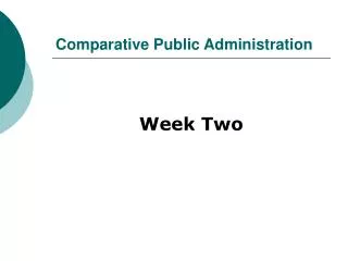 Comparative Public Administration