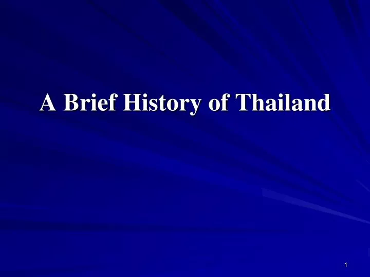 a brief history of thailand