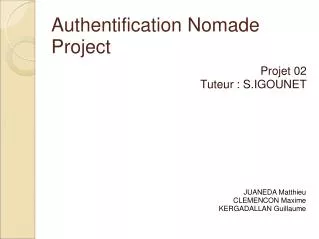 Authentification Nomade Project