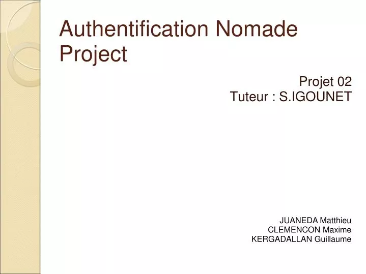authentification nomade project