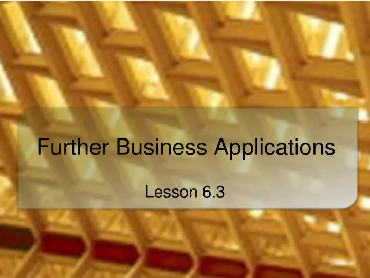 further business applications