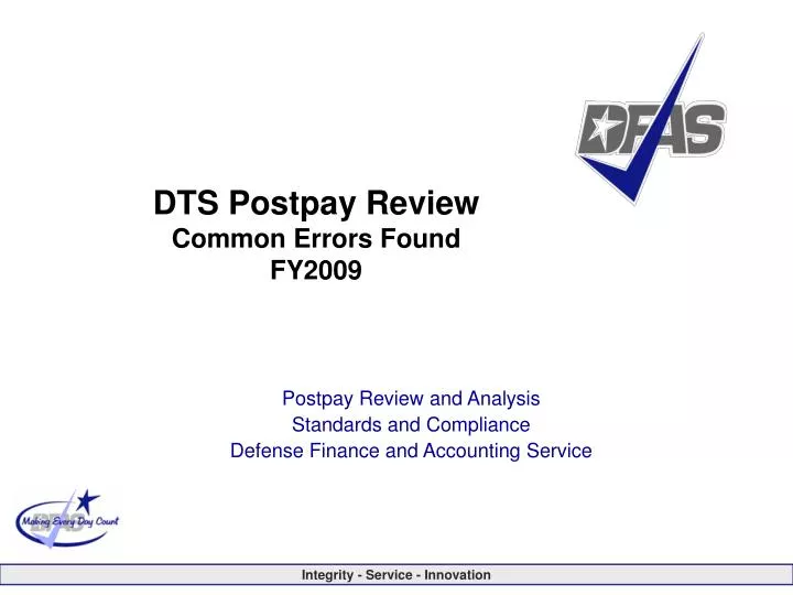 dts postpay review common errors found fy2009