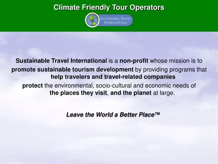 climate friendly tour operators