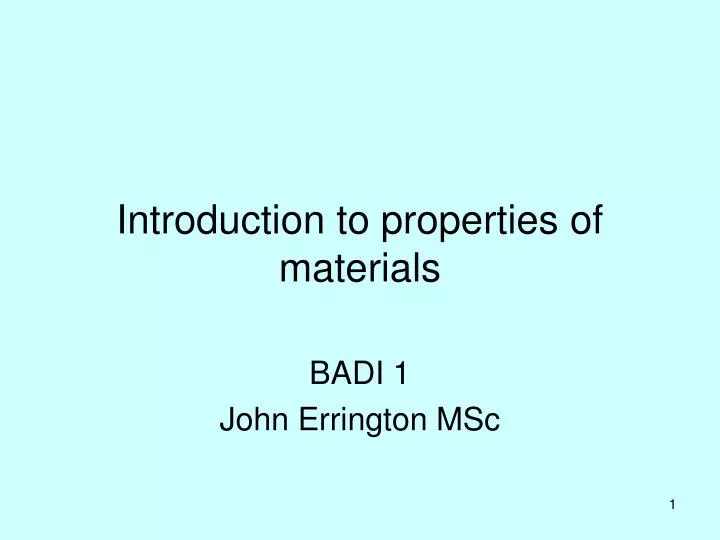 introduction to properties of materials