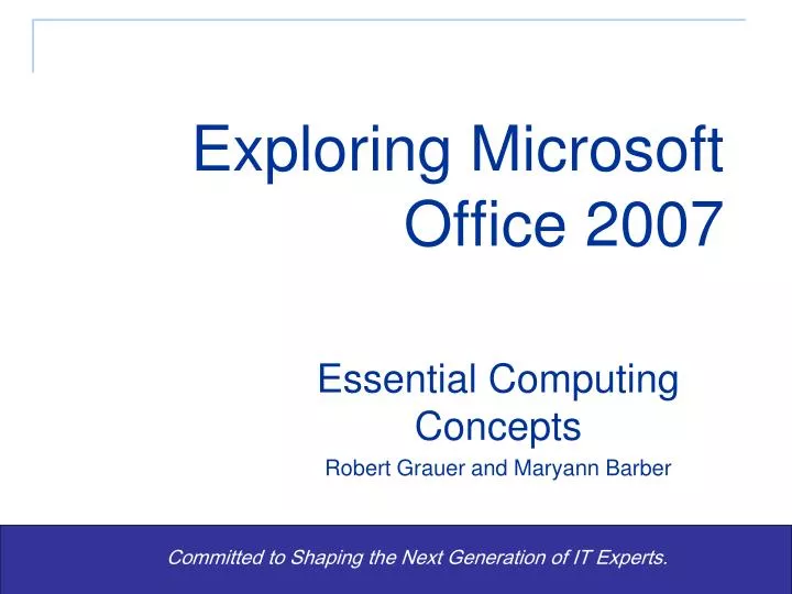 exploring microsoft office 2007