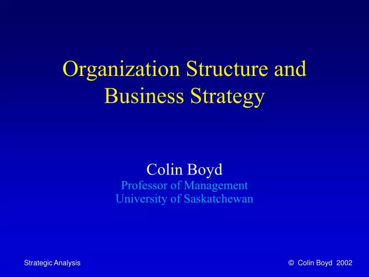 organization structure and business strategy