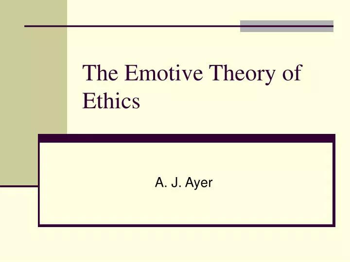 the emotive theory of ethics