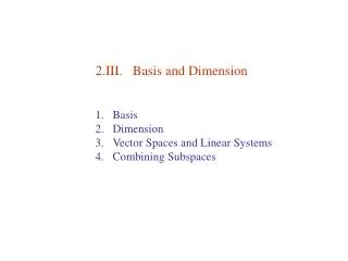 2.III. Basis and Dimension