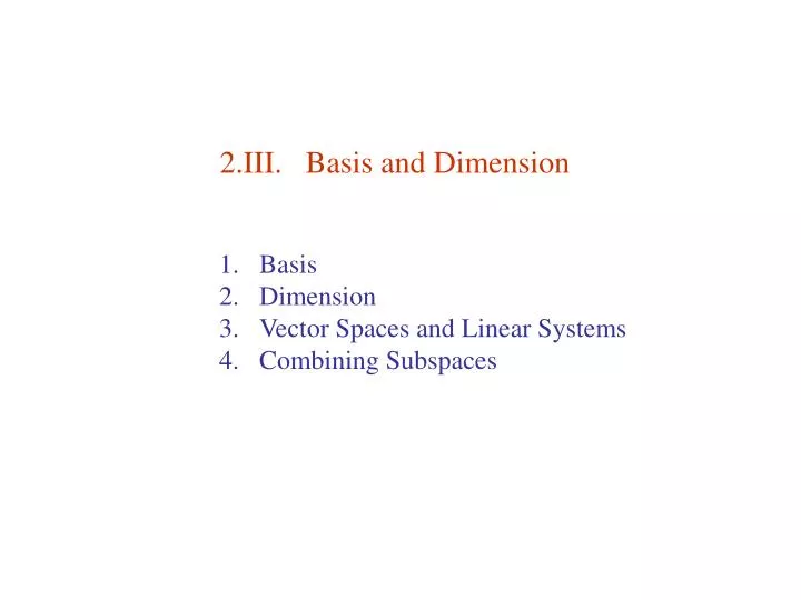 2 iii basis and dimension
