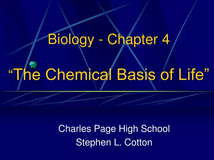 biology chapter 4 the chemical basis of life