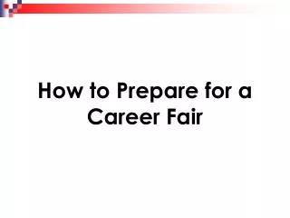How to Prepare for a Career Fair