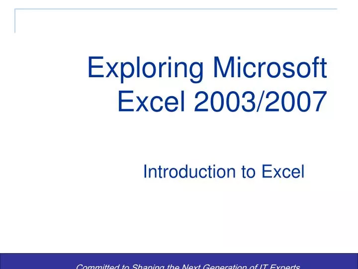 exploring microsoft excel 2003 2007