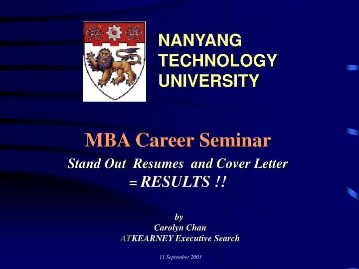 mba career seminar stand out resumes and cover letter results