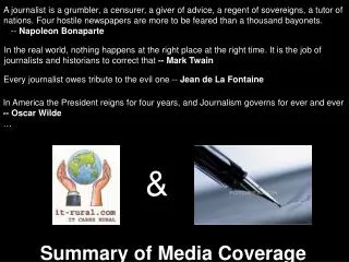 Summary of Media Coverage