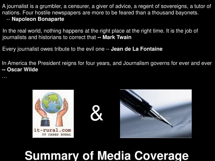 summary of media coverage