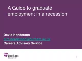 A Guide to graduate employment in a recession