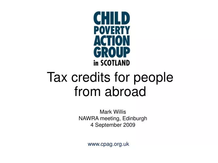 tax credits for people from abroad