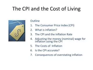 The CPI and the Cost of Living