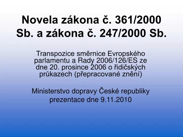 novela z kona 361 2000 sb a z kona 247 2000 sb