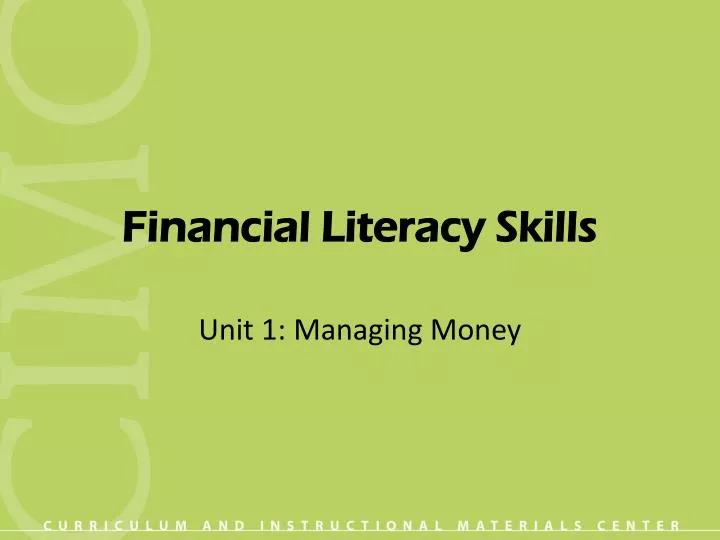 financial literacy skills