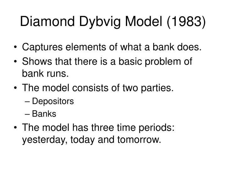 diamond dybvig model 1983