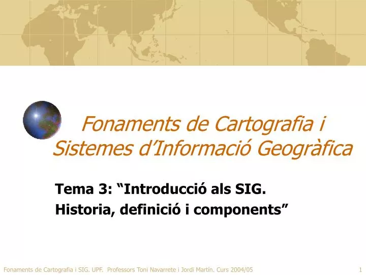 fonaments de cartografia i sistemes d informaci geogr fica