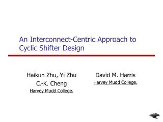 An Interconnect-Centric Approach to Cyclic Shifter Design