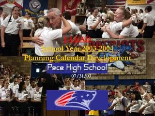 J-LEAD School Year 2003-2004 Planning Calendar Development