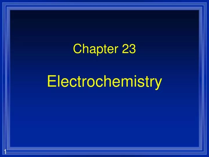 chapter 23 electrochemistry