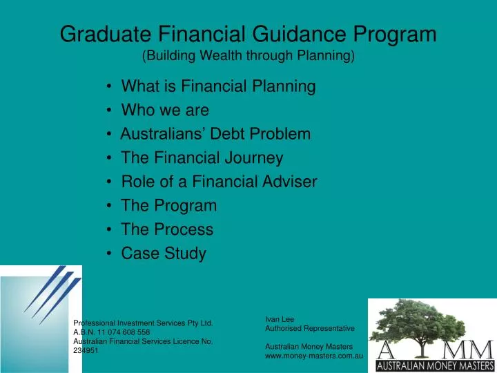 graduate financial guidance program building wealth through planning