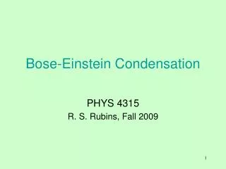 Bose-Einstein Condensation
