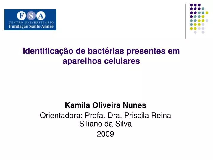 identifica o de bact rias presentes em aparelhos celulares