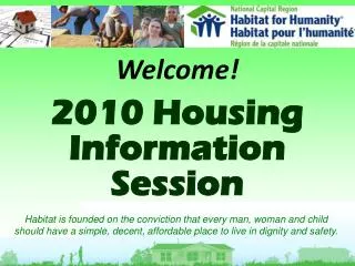 Welcome! 2010 Housing Information Session