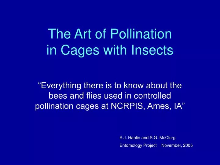 the art of pollination in cages with insects