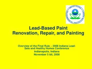 Lead-Based Paint Renovation, Repair, and Painting
