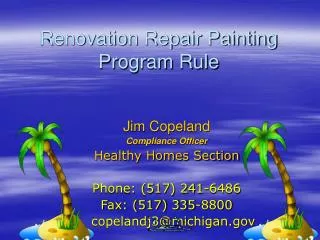 Renovation Repair Painting Program Rule