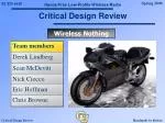 Critical Design Review - slide 1