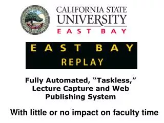 Fully Automated, “Taskless,” Lecture Capture and Web Publishing System